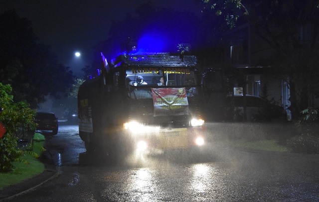 Polres Bogor Semprotkan Disinfektan