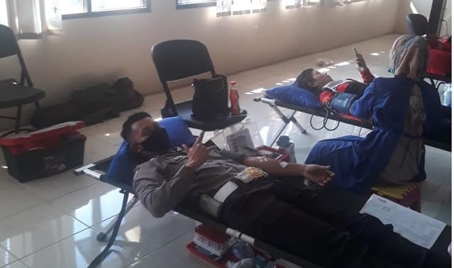 Donor darah Polres Sumedang