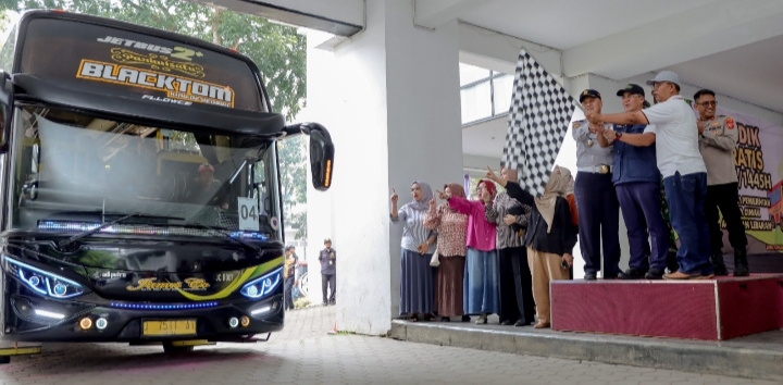 Mudik Gratis Lebaran 2024, Wali Kota Cimahi, Dicky Saromi, Pelepasan Mudik Gratis, Kota Cimahi